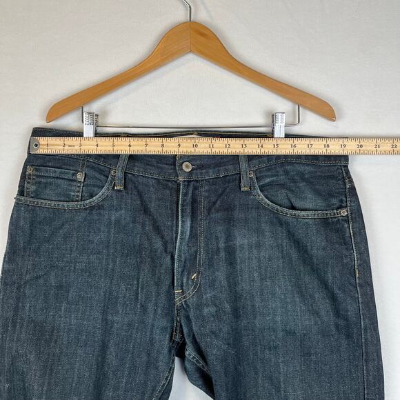 VTG Levis Jeans Mens 38x30 Blue 514 Regular Straight Mid Rise Dark Wash Denim - Picture 5 of 11